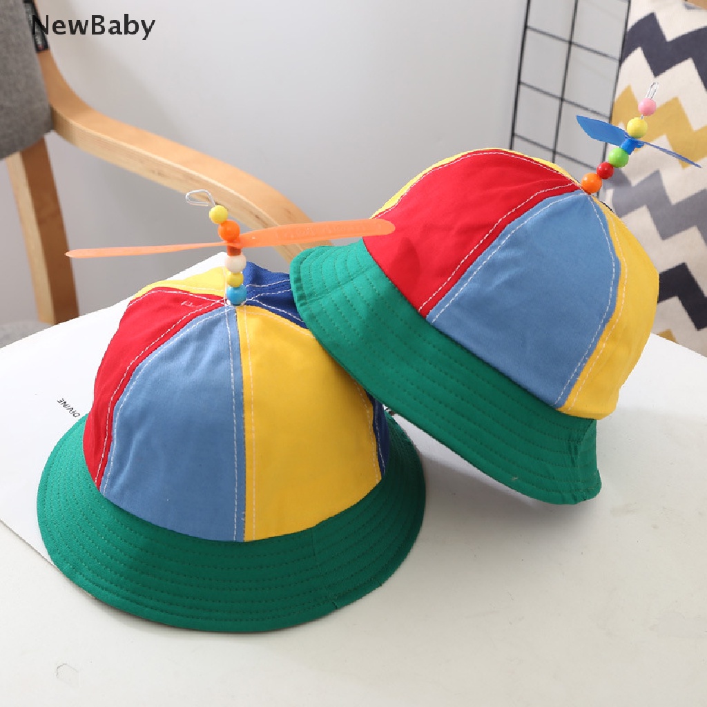 Topi Bucket / Fisherman Bayi / Anak Laki-Laki / Perempuan Aksen Baling-Baling Helikopter + Manik-Manik Untuk Musim Panas