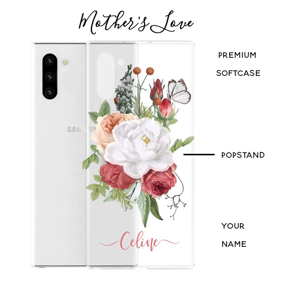 Premium Custom Case flowery with popsocket bunga cantik garden rose samsung s20 note10 iphone11 Kado
