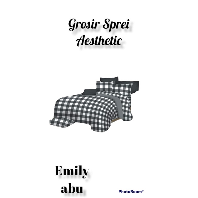 SPREI KOTAK EMILY AESTHETIC KOREA  NO.3 UKURAN 120X200 1 SARUNG BANTAL 1 SARUNG GULING