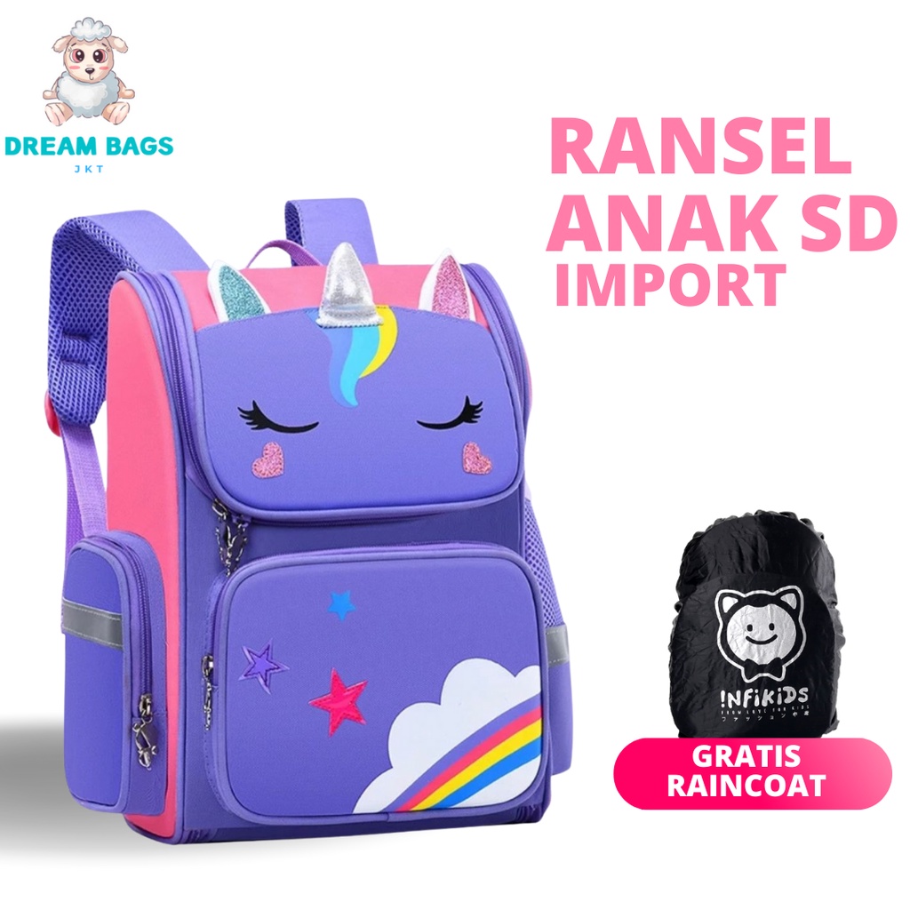 DREAM BAGS Tas Ransel Anak Perempuan Ukuran SD Tas Sekolah