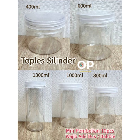 GROSIR 1 BALL Toples Silinder / Toples / Toples Kue Kering / Toples 400ml 600ml 800ml 1000ml 1300ml