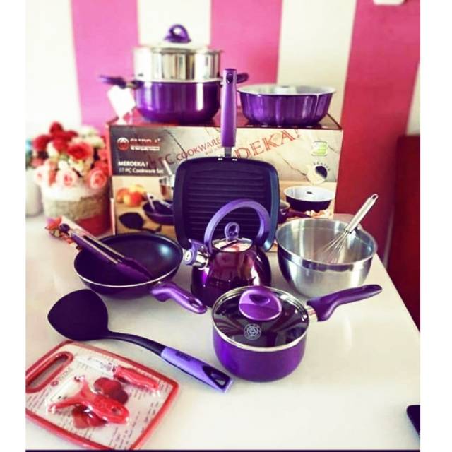 Panci set  pemanggang cetakan kue 17pcs Cookware set