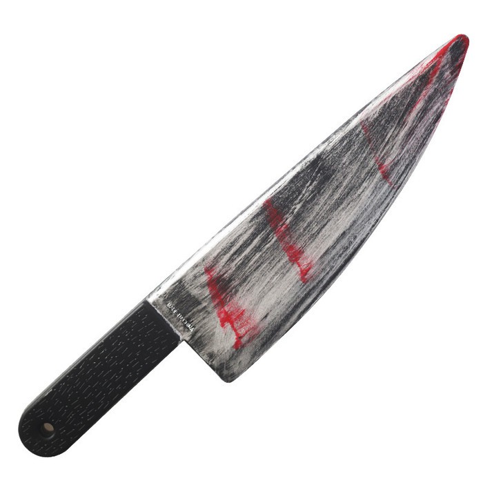 BLKN blood knife pisau dapur palsu golok darah halloween prank mainan