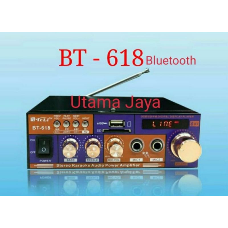 Amplifier TeLi BT-618 USB FM Bluetooth AC DC