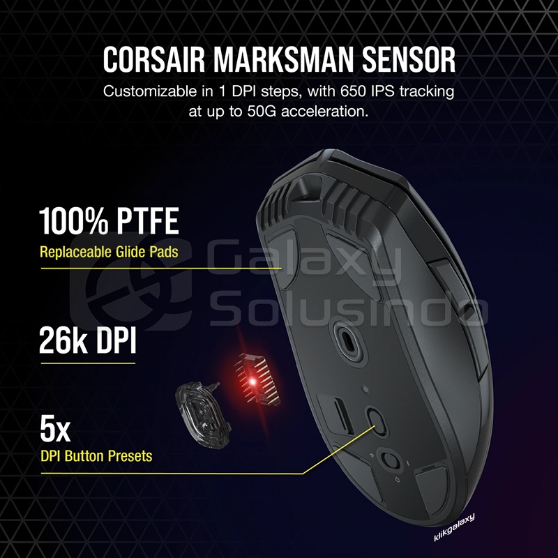 Corsair SABRE RGB PRO CHAMPION SERIES Ultra LightWeight Wireless Gaming Mouse