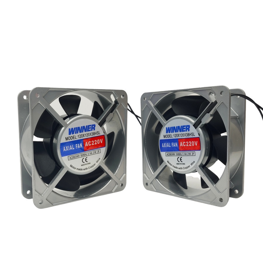 Kipas Pendingin Winner 12cm Cooling Fan AC 220v 12 x 12 x 3 cm Sleeve Bearing Kawat Tembaga