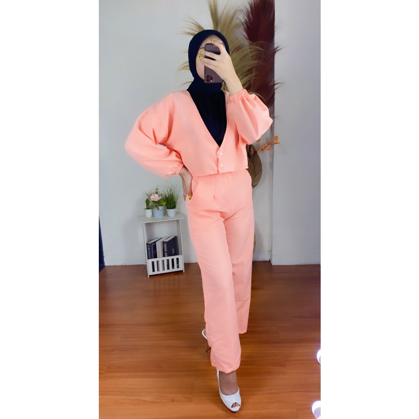 RX Fashion - One Set Hailey / Celana hailey motif / Setelan Wanita Terbaru Berkualitas // Set Korean -BN-SALEM