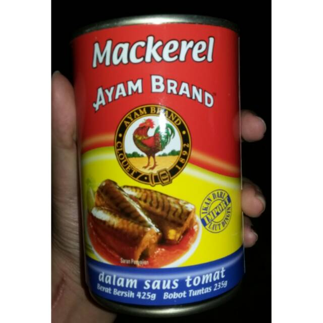 

Ayam brand mackerel dalam kemasan saos tomat