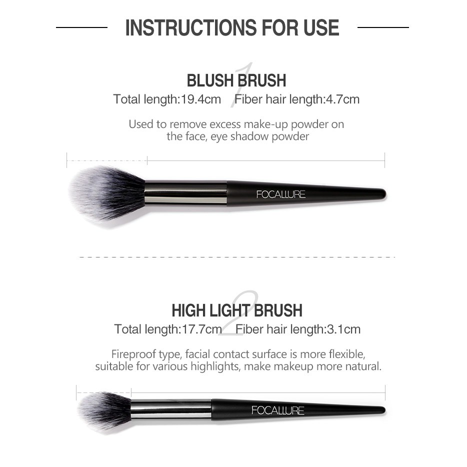 FOCALLURE 6pcs Make Up Brushes Set Without Bag Professional makeup tools