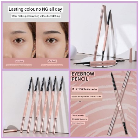Lameila Pensil Alis  Double Heads Eyebrow Pencil Lasting Eyebrow Pen Waterproof 6 Warna HK835