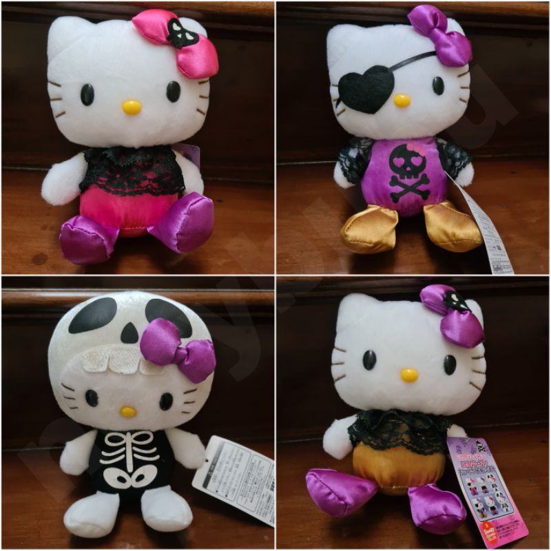 Hello Kitty Halloween Skeleton Set Mascot Plush Doll Sanrio