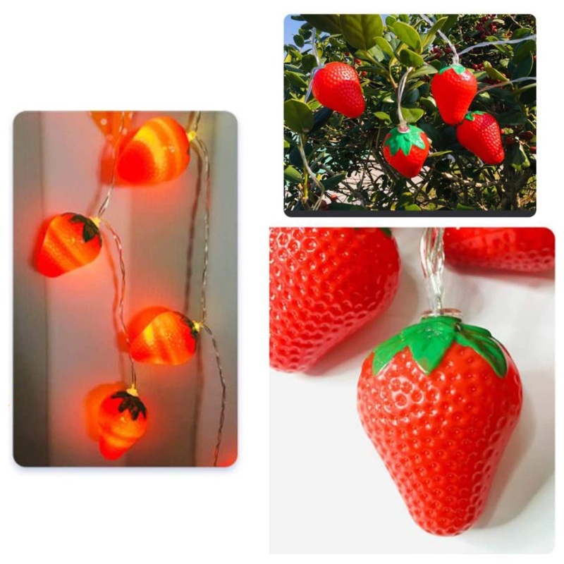 Zzz Lampu String Led Bentuk Strawberry Untuk Dekorasi Natal