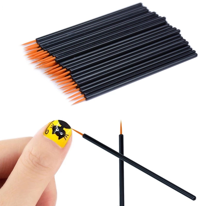 Disposable Eyeliner Brush Black Brush / Fine Handle Eyeliner Applicator Gel Art Nail brush / Eyelash Extension Tool Plastic Fiber Nylon Eyeliner Tool