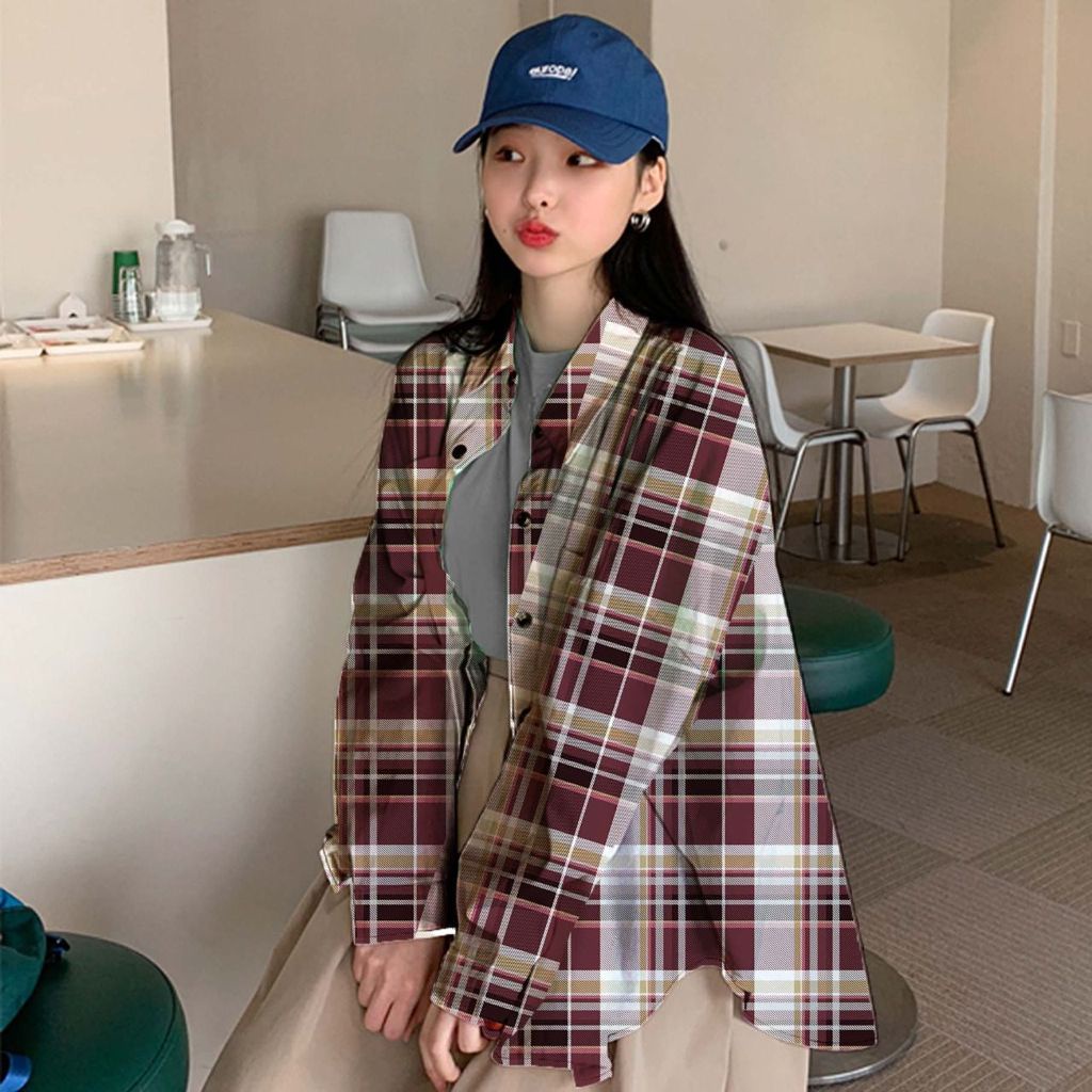 VS - Oversize Shirt / Oversize Kemeja Azumi / Kem Tartan Chelsea