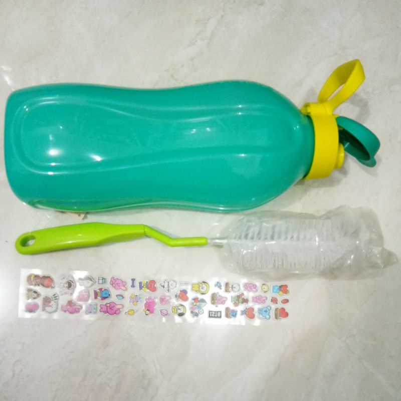 Botol Viral 2 Liter Ltr Free Sikat dan Stiker / Botol Kekinian 2Ltr Gratis Stiker dan Sikat / Bottle
