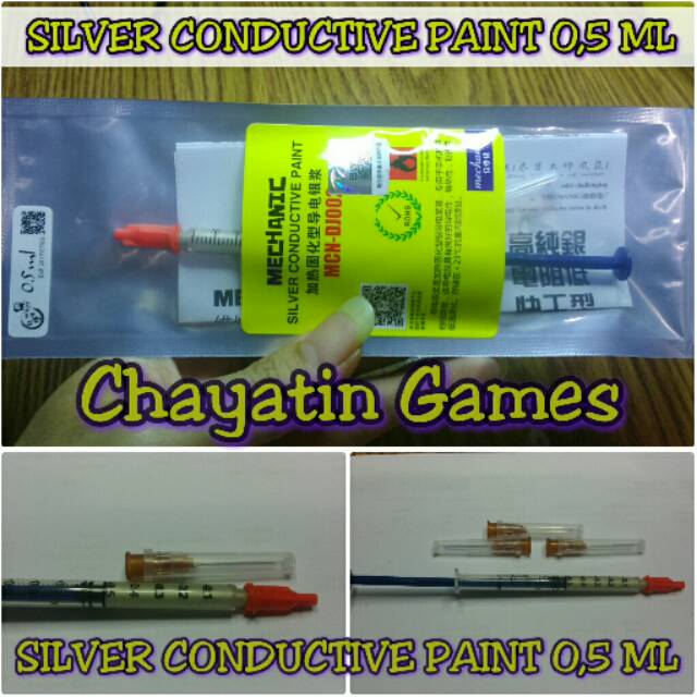 SILVER CONDUCTIVE PAINT 0,5 ML / CAT PENYAMBUNG JALUR PCB ELETRONIK 0,5 ML