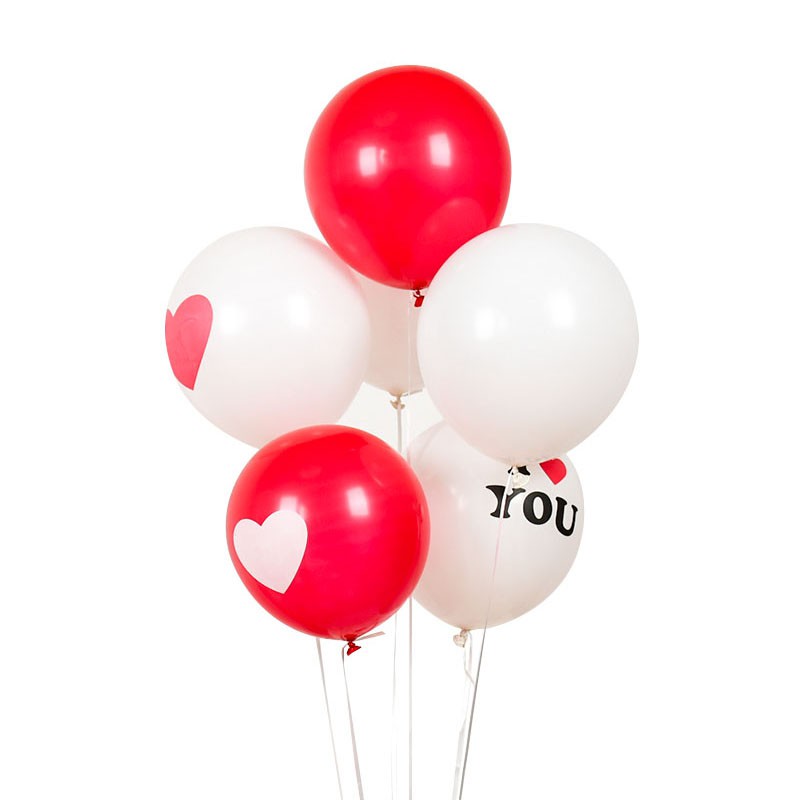 BALON LATEX I LOVE YOU  SATUAN MIN 10 PCS