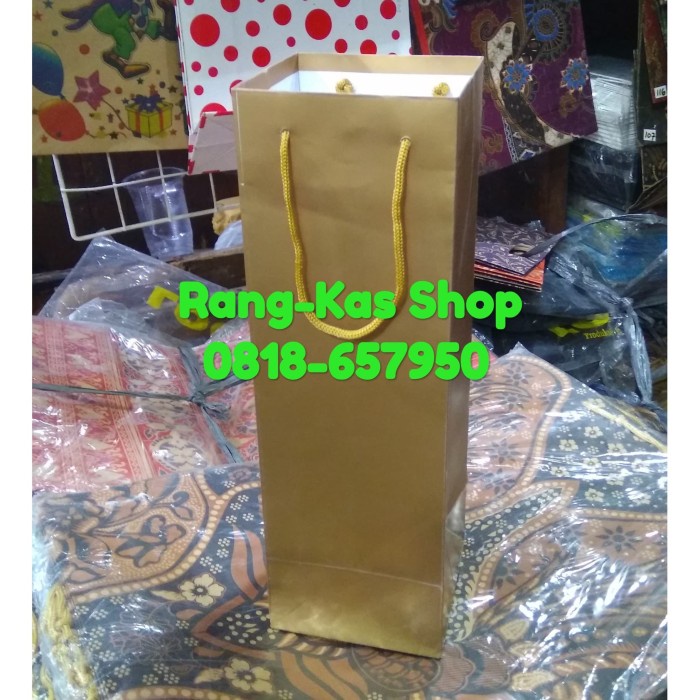 

✨ BISA COD ✨ Paperbag Botol Wine / Madu ivory Gold