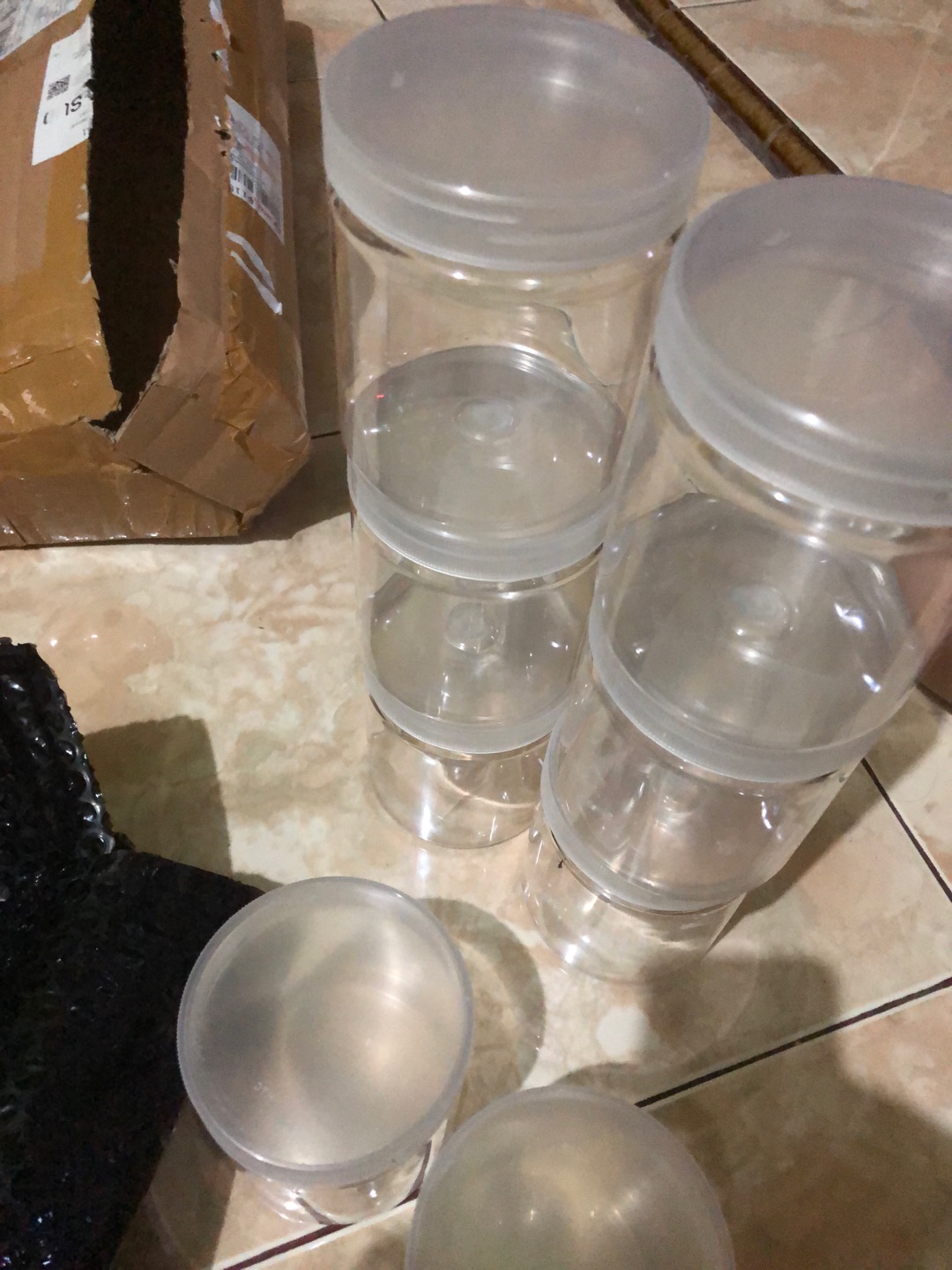 (min. Beli 6pc) Jar Cylinder 750ml/ Toples Silinder Tutup Ulir/ Plastik Pet/ Kue/ Puding/ Permen