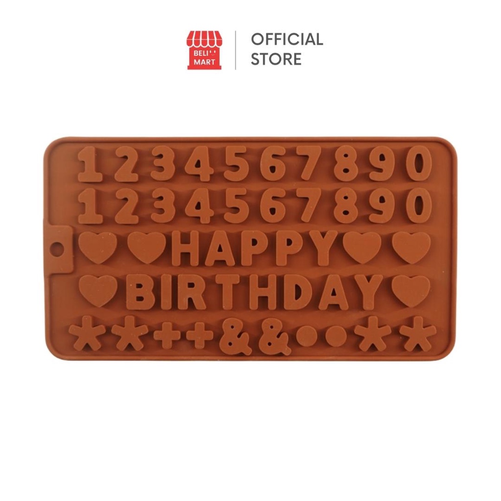 [BELIMART] Silicone Mold Food Grade Motif Alphabet Number | Cetakan Silikon Happy Birthday Simbol Abjad Nomor Makanan Resin Sabun Clay Coklat Fondant