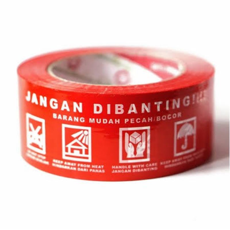 

Lakban Fragile Merah 45 mm x 90 yard | BODHI TAPE