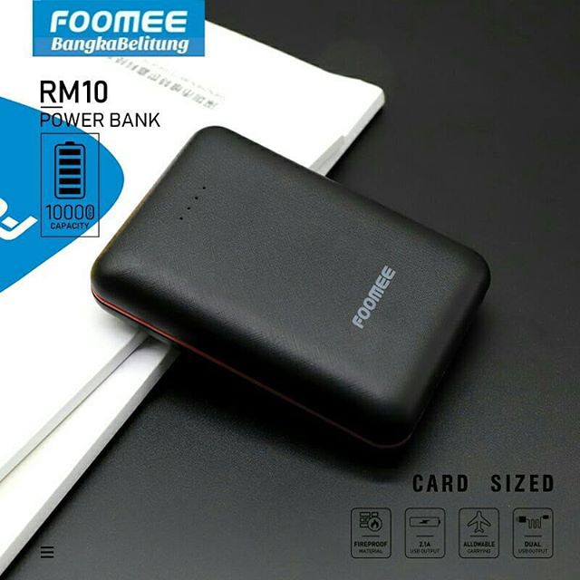 POWER BANK FOOMEE AR10 KAPASITAS 10000 MAH REAL CAPACITY