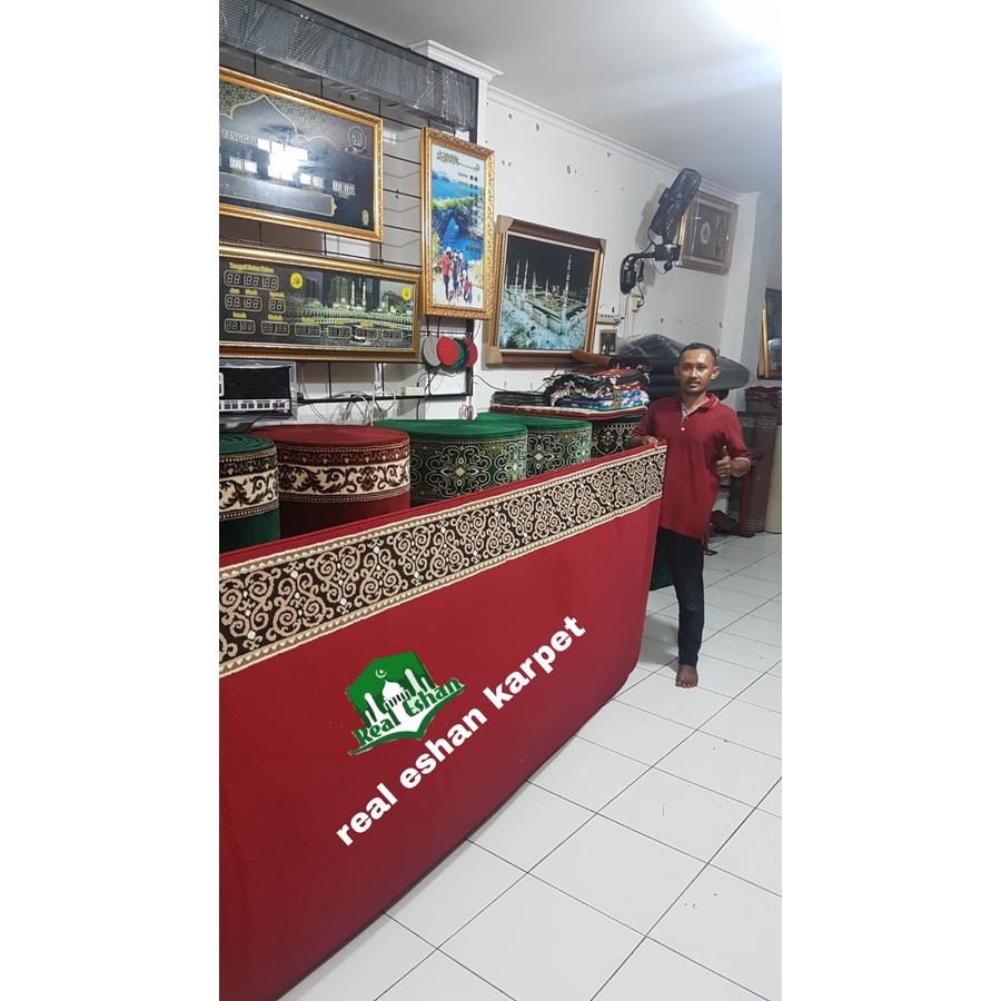 karpet masjid lokal merah polos