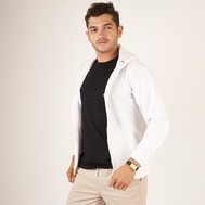 Jaket jumper royal zipper hoodie / sweater pria lengan panjang slimfit - Putih, L