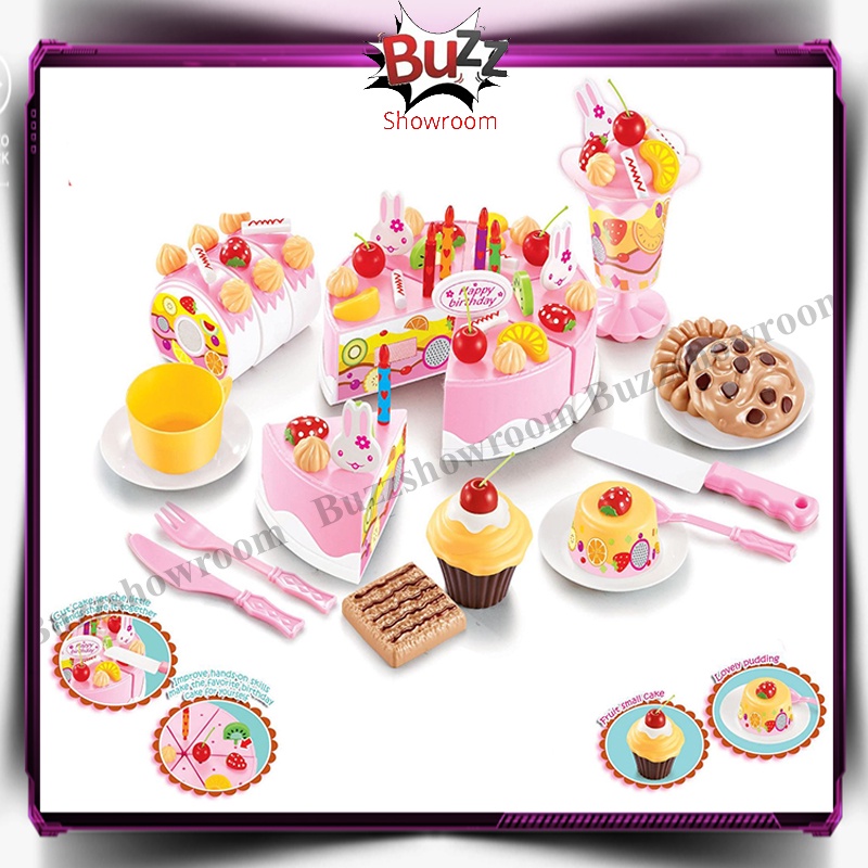 Mainan Birthday Cake Play Set Fruit Dessert Kue Ulang Tahun Besar DIY