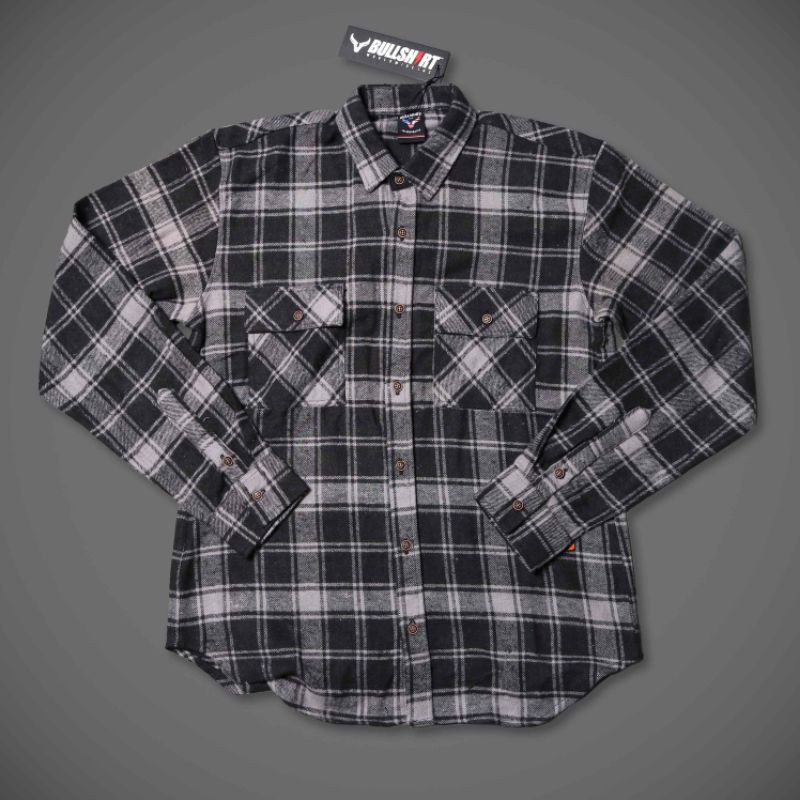 Kemeja Kotak Kotak Kemeja Flanel Distro Pria Wanita Original Lokal Brand Bullshirt
