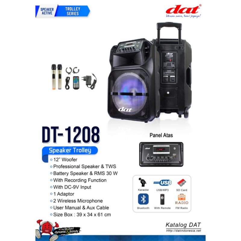 SPEAKER DAT DT1208 PORTABLE BLUETOOTH