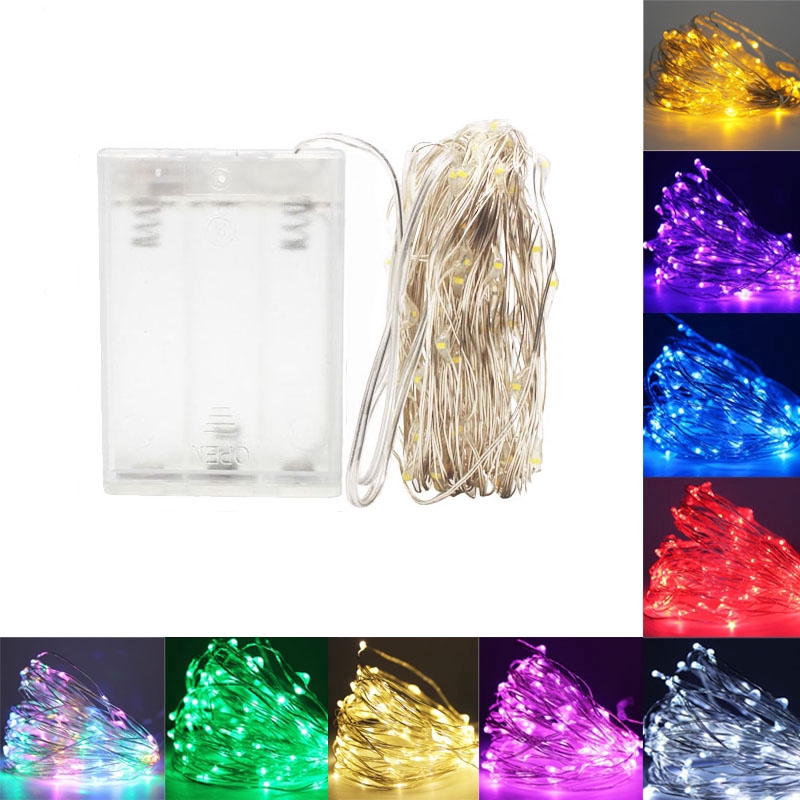 2M 3M 5M 10M Lampu Peri Led / Baterai Dioperasikan Kawat Tembaga Lampu Peri Berbintang / Lampu Tali Tahan Air / Dekorasi Lampu Malam Sempurna Untuk Kamar Tidur, Natal, Ramadhan, Tahun Baru, Pesta, Pernikahan, Ulang Tahun,  Teras, Jendela