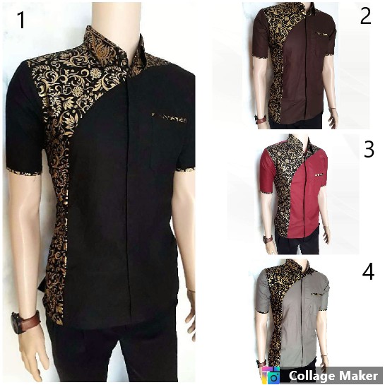  KEMEJA  BATIK  HEM BATIK  KOMBINASI  MOTIF TERBARU  15 