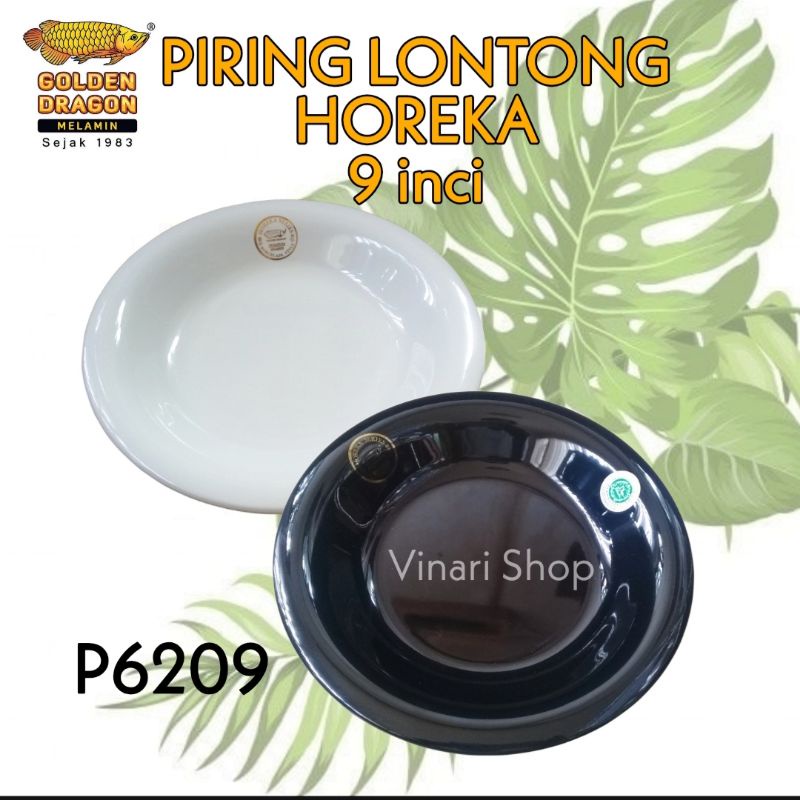 3 PCS Piring Lontong Horeka 9 inci(P6209)Piring Melamin|Piring Makan Golden Dragon