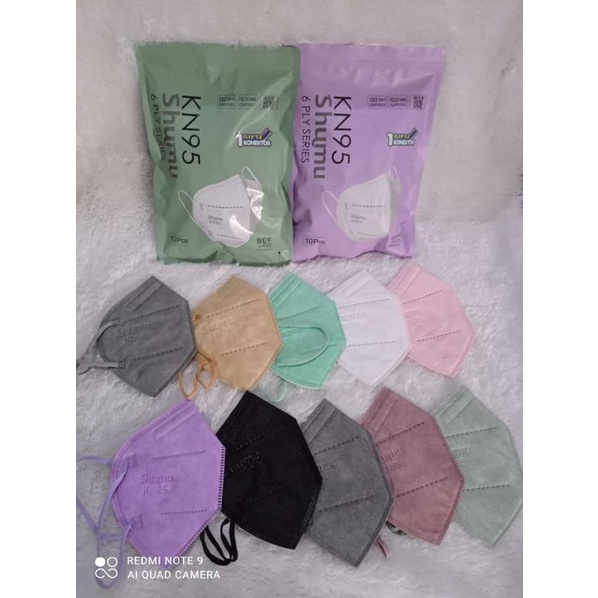 SHUMU KN95 MIX WARNA 6ply Free 1 konektor
