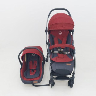 navy blue car seat and stroller