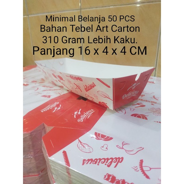 Sosis Tray / Paper Tray Sosis / Hotdog / Sosis Besar / Hotang / Corndog / Roti.