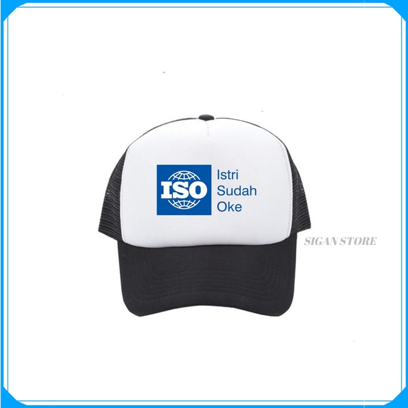 Topi Trucker ISO - HITAM PUTIH