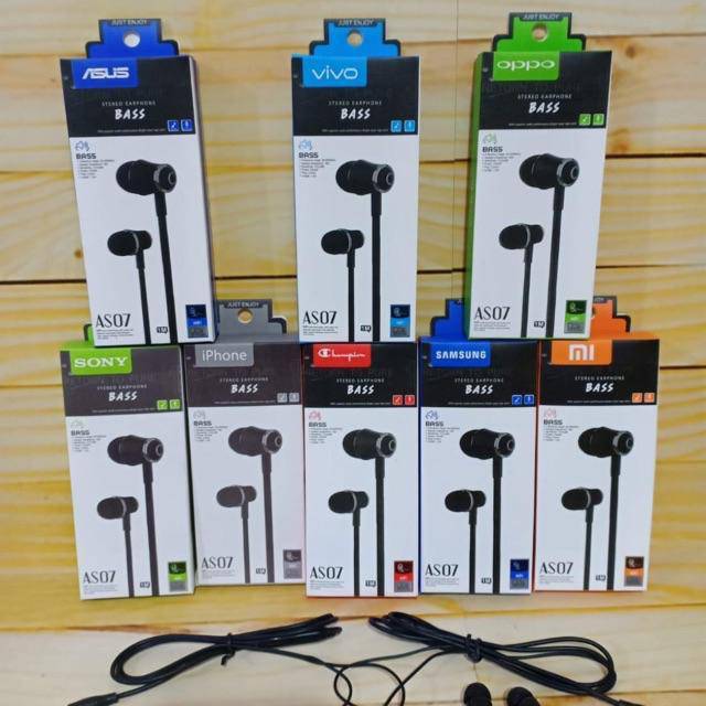 PROMO!!! Hf Handsfree Headset Branded AS07 Bass Murah Meriah