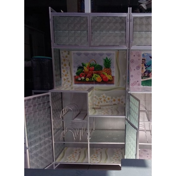 lemari dapur alumunium 2 pintu alas bawah keramik bandung
