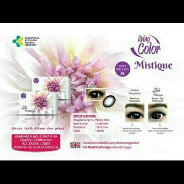 Softlens Living Color Mistique - Soflen Hitam - Softlense Besar - Soflens Belo