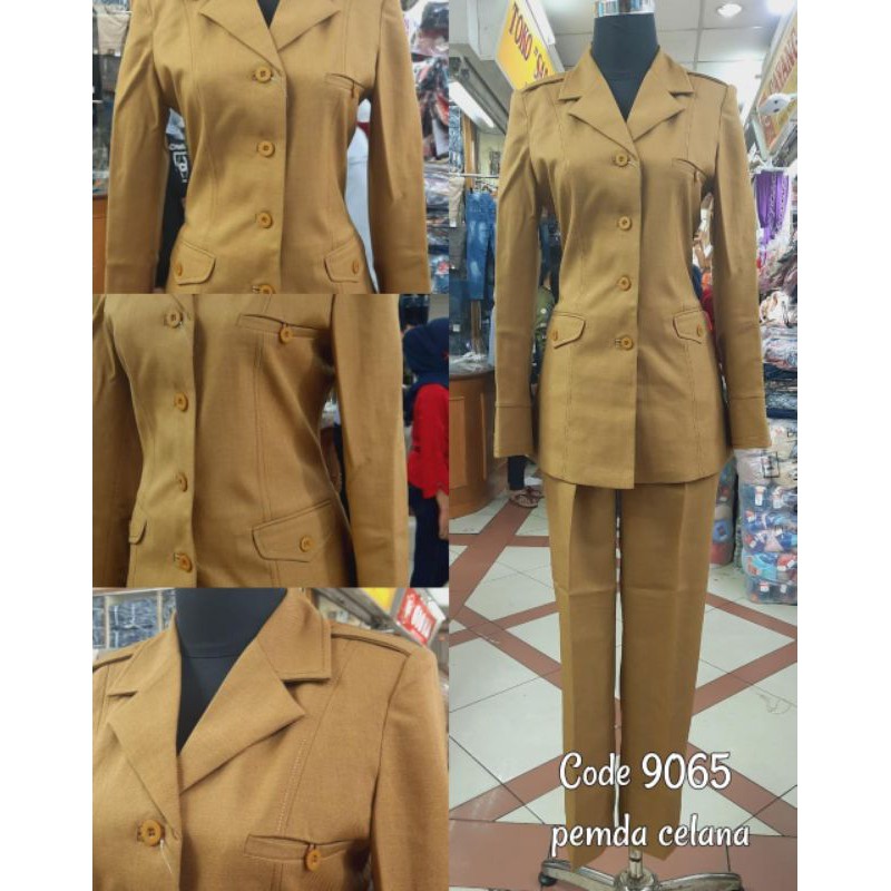 Baju Seragam Blazer Pemda Khaki Keki Coklat PNS ASN + ROK / CELANA