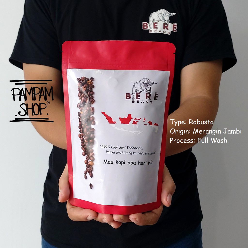 Kopi Robusta Merangin Jambi Indonesia 250 GRAM Biji Bubuk Coffee Beans Giling Coffe Cofe Bean 250 Gr