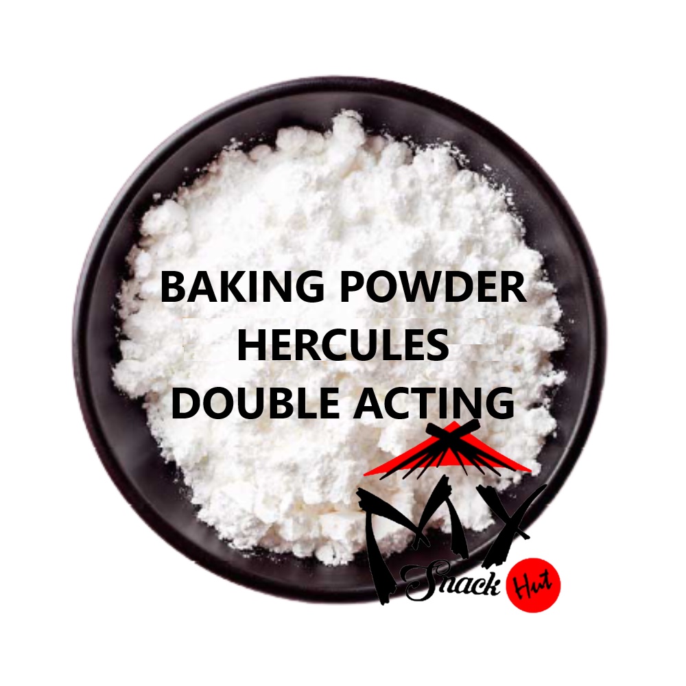 HERCULES BAKING POWDER DOUBLE ACTING 50GR - PENGEMBANG PERENYAH KUE KERING PANCAKE CAKE GORENGAN HALAL