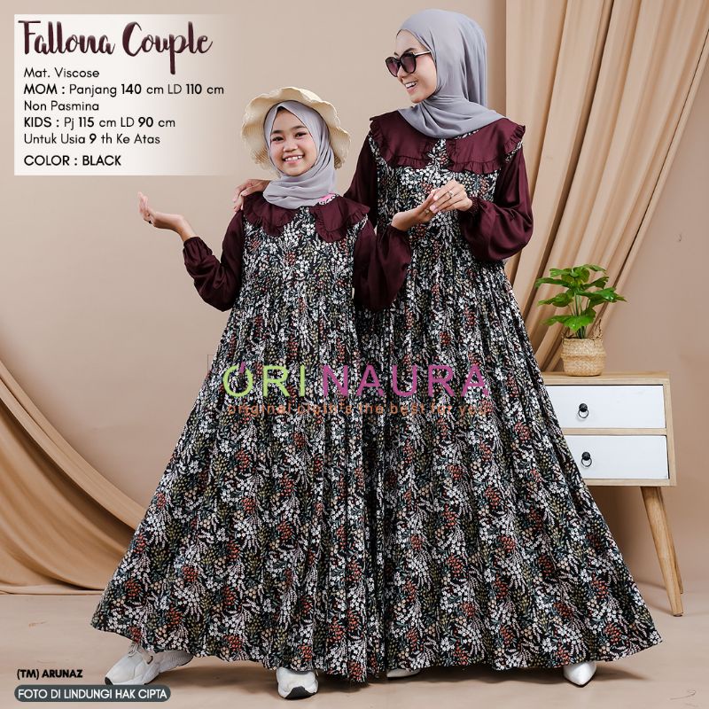 Grenism Couple Setelan Set Syari Ibu dan Anak Mom and Kids Ori Naura Solo Usia 9 Tahun Ke Atas