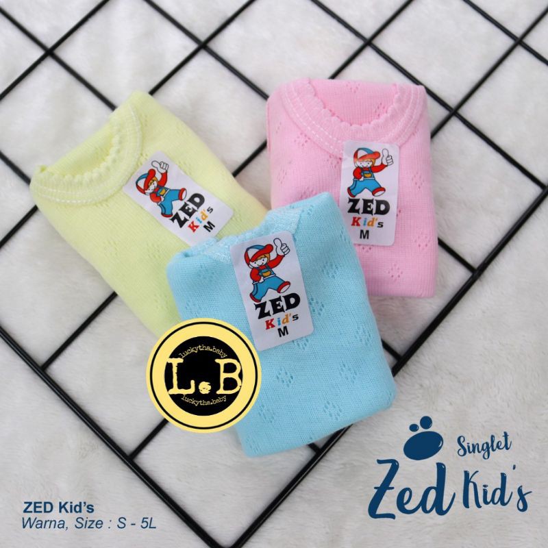 3pcs_ Zed kids singlet bayi &amp; anak size 0-12 tahun / kaos kutang bayi / kaos dalam Zed kids