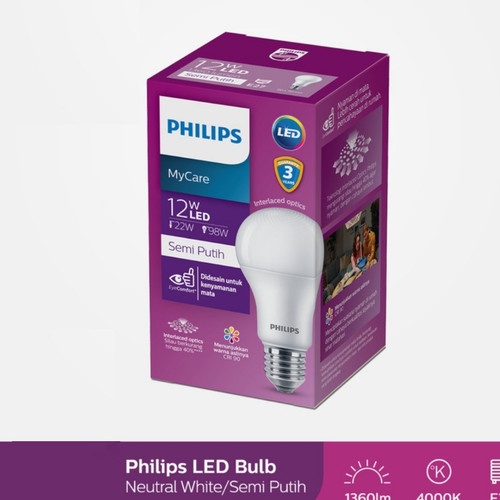 Lampu LED Philips Lamp Warm White cahaya kuning Bulb 3w 8w 12w 3 8 12 watt 3 w 3watt