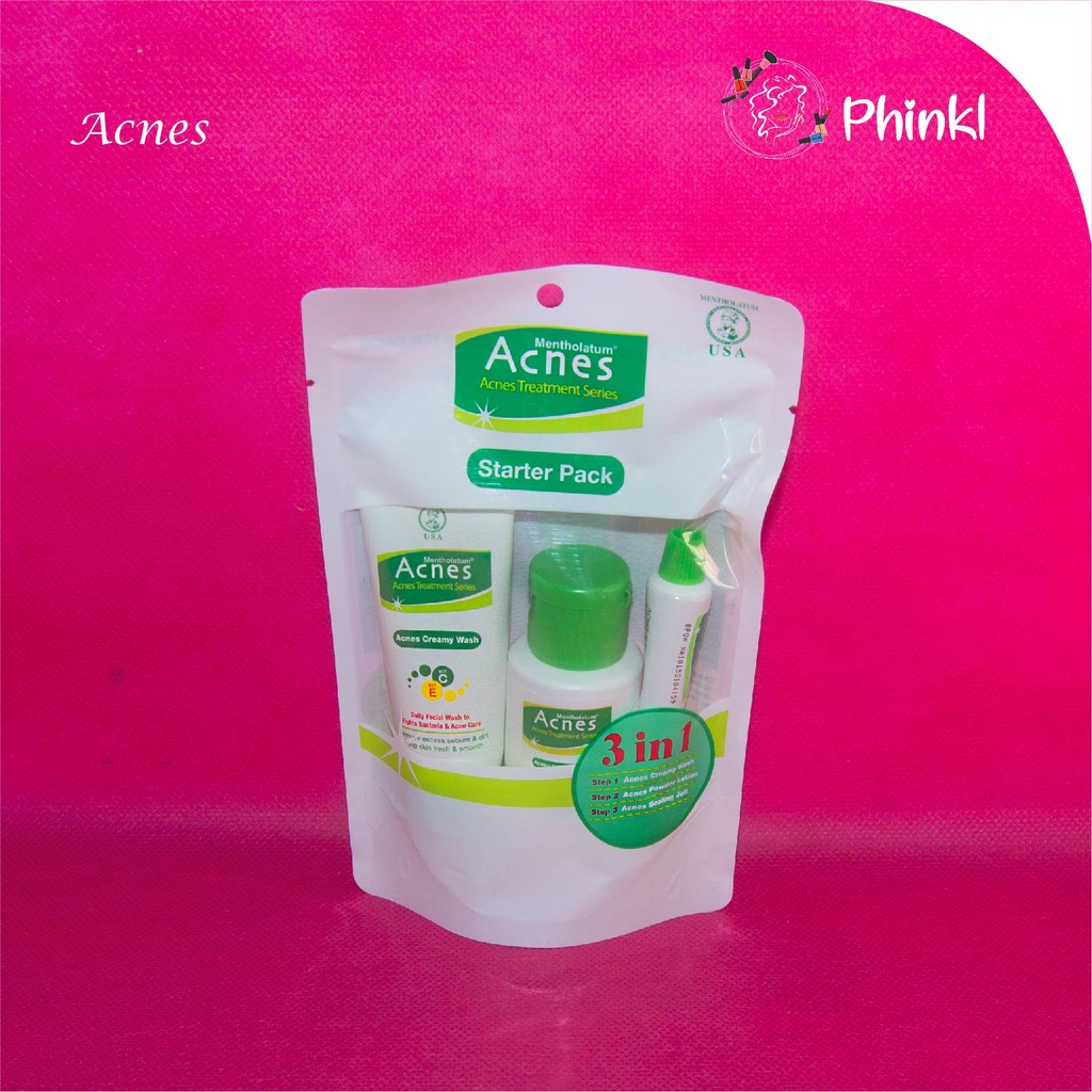 `ღ´ PHINKL `ღ´ a̳c̳n̳e̳s̳ Acnes Starter 3 In 1 Pack trial kit untuk jerawat totol flek berjerawat gradakan memperbaiki skin barrier