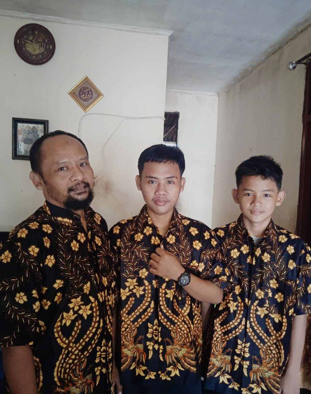 Murah Batik Kemeja Hem Pria Motif Kembang Gede Hitam Kemeja Seragam Pekalongan Alkhalis