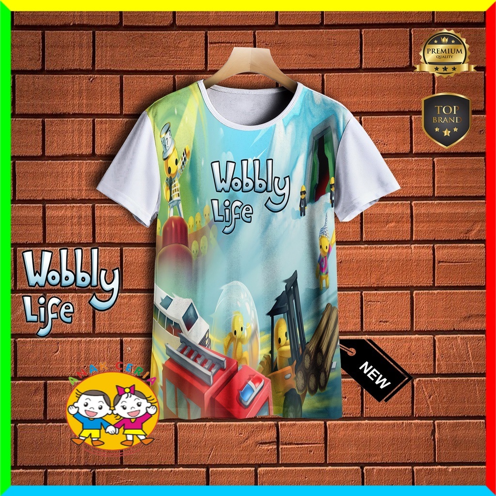 baju Kaos Anak Game Wobbly Life V1 3D